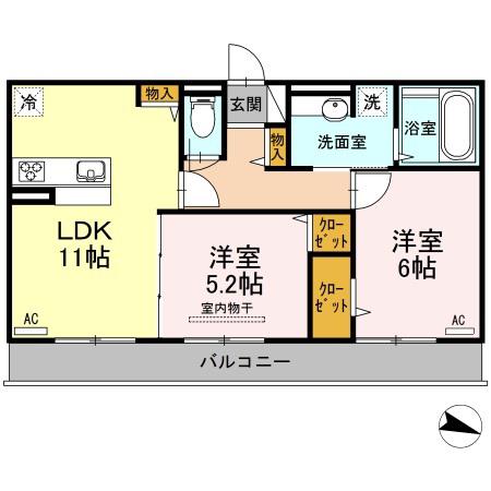 ESPERANZA(2LDK/3階)の間取り写真