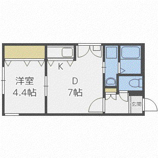 プリマベーラ発寒南(1LDK/4階)の間取り写真