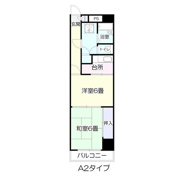 グランドール大和町(2K/4階)の間取り写真
