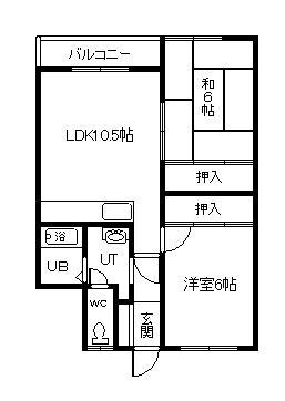 壱番館A(2LDK/1階)の間取り写真