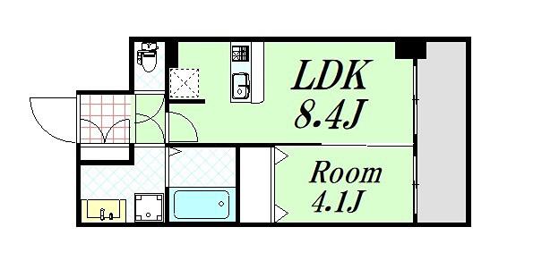 プレサンス福島ニューゲート(1LDK/12階)の間取り写真