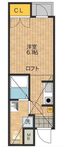 プログレスマチダ(1K/3階)の間取り写真
