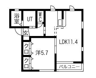 ベルヴィル深田台(1LDK/2階)の間取り写真