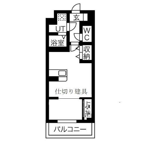 S-FORT宇都宮南大通(1LDK/9階)の間取り写真