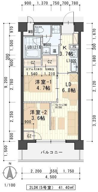 SENDAI忠恕館(2LDK/7階)の間取り写真