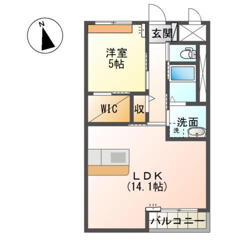 庵樹II(1LDK/3階)の間取り写真