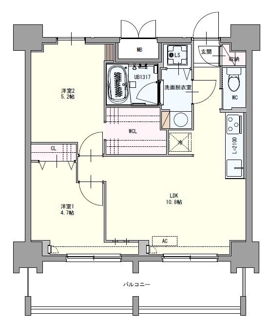 SK BUILDING10(2LDK/2階)の間取り写真