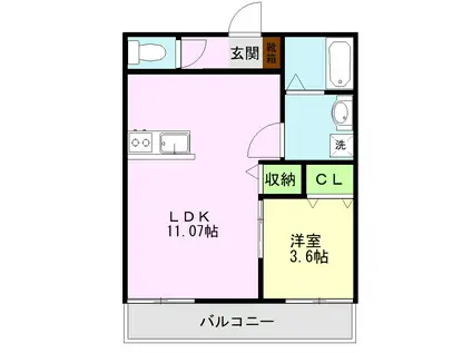 FLAT YM(1LDK/2階)の間取り写真