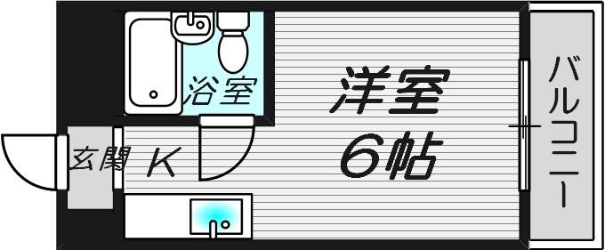 ベストレジデンス江坂II(1K/2階)の間取り写真