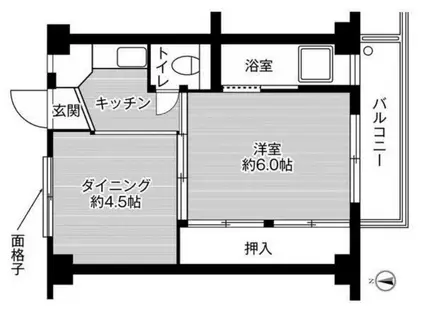 ビレッジハウス木戸 5号棟(1DK/2階)の間取り写真