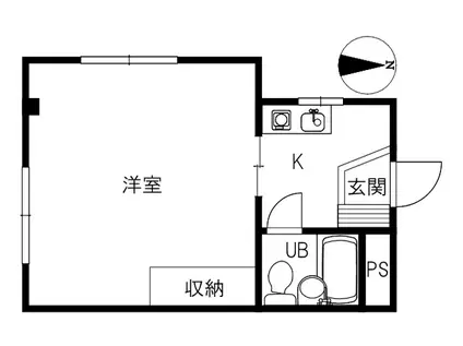 アビタシオン エムテ(1K/3階)の間取り写真