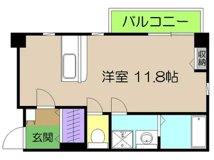 ロイヤルリバー(ワンルーム/1階)の間取り写真