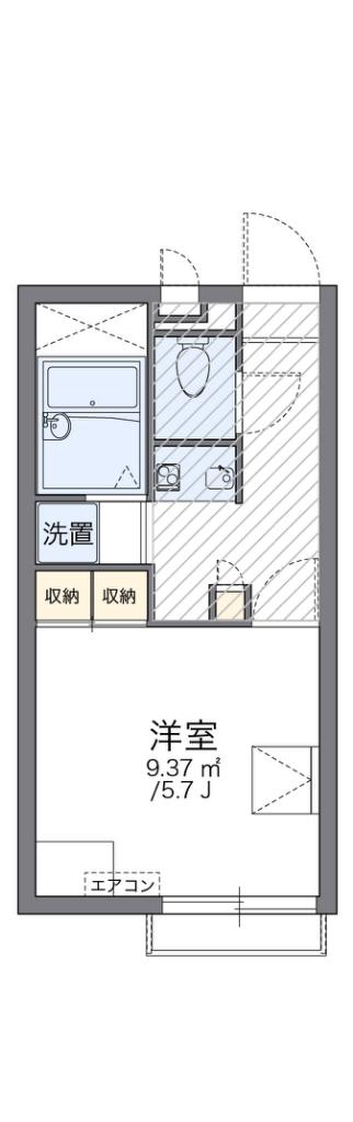 レオパレスセリバテール仁川(1K/2階)の間取り写真