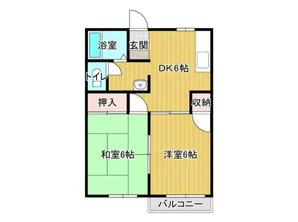 グレースハウス(2DK/2階)の間取り写真