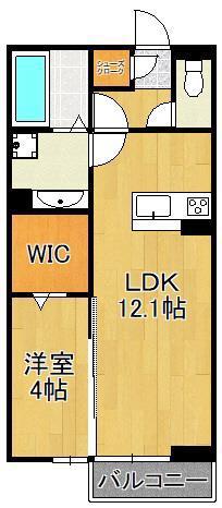 DROOM和田町(1LDK/2階)の間取り写真