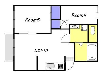 コーポ朝日 A棟(2LDK/1階)の間取り写真