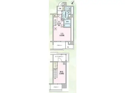 シンフォニーアーク(1LDK/5階)の間取り写真
