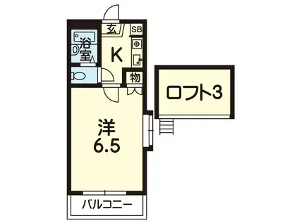 グランシエロ本荘(1K/2階)の間取り写真