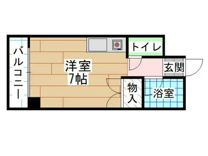 オーク黒住A棟(ワンルーム/2階)の間取り写真