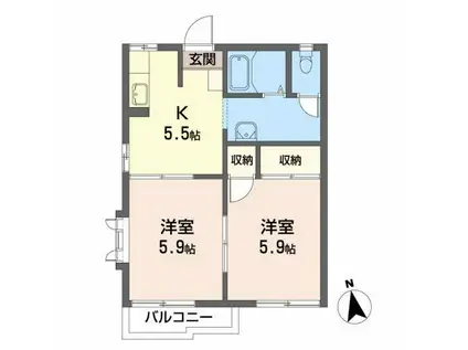 マロンボンMII(2K/2階)の間取り写真