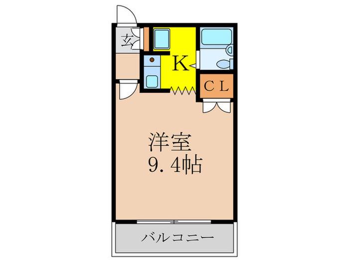 KSマンション(1K/3階)の間取り写真