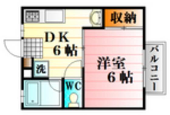 フローレンス2番館(1DK/2階)の間取り写真