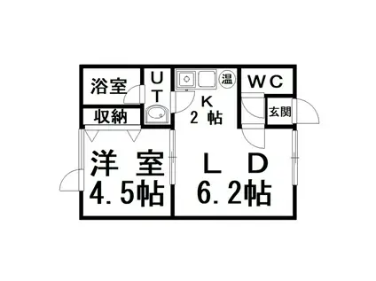 コーポリベラルII(1LDK/2階)の間取り写真