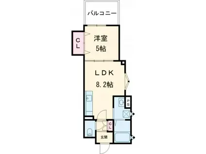 ピレーネ北条II(1LDK/3階)の間取り写真