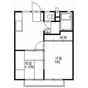丸中ハイツB(2DK/1階)の間取り写真