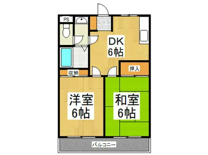 キャッスルハイツ(2DK/2階)の間取り写真