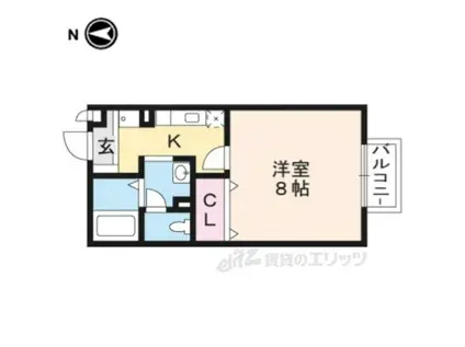 RIO AONO Ⅰ号館(1K/1階)の間取り写真