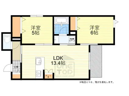 STELLA MAISON UEIKEDA(2LDK/3階)の間取り写真