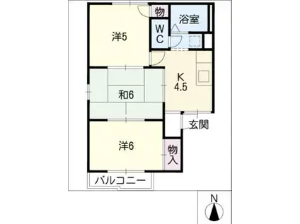 サンテルハイツ(3K/2階)の間取り写真