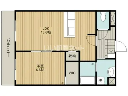 田畑ハイツそれいゆII(1LDK/1階)の間取り写真