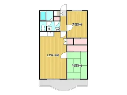 グリーンコート古江小路(2LDK/3階)の間取り写真