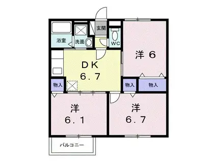 ライフハウス(3DK/2階)の間取り写真
