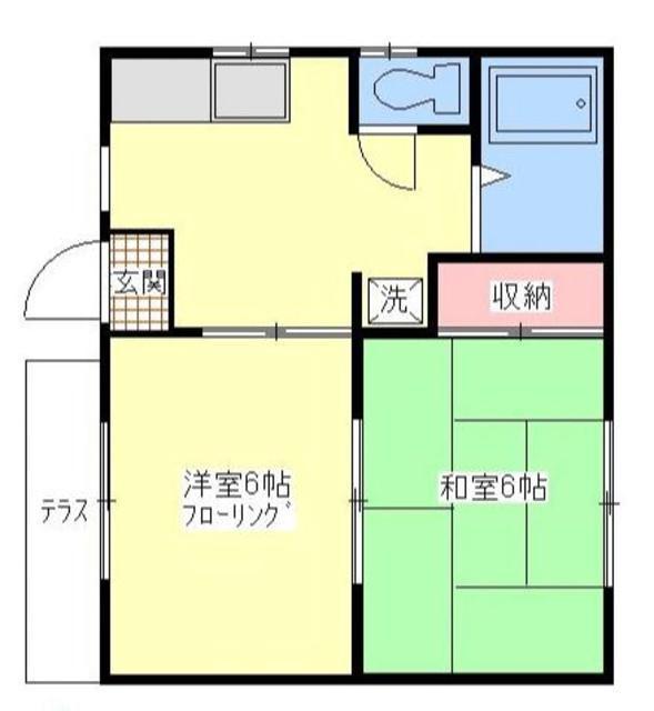 大塚ハイツA(2DK/1階)の間取り写真
