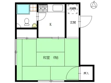 HYU-GAグランドパレス浜田山(1K/2階)の間取り写真