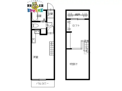 コンフォート白鳥(ワンルーム/2階)の間取り写真