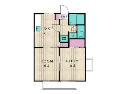 シェトワ港南(2DK/2階)の間取り写真