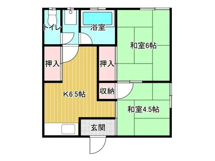 レガハイツ(2DK/2階)の間取り写真