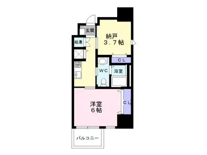 ディアコート宿屋町(2K/9階)の間取り写真