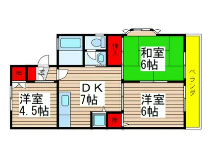 ライトタウン宮久保A棟(3DK/2階)の間取り写真