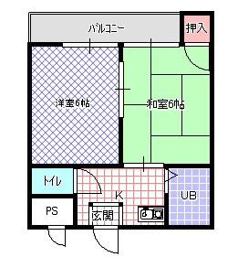 第三光永住(2K/4階)の間取り写真