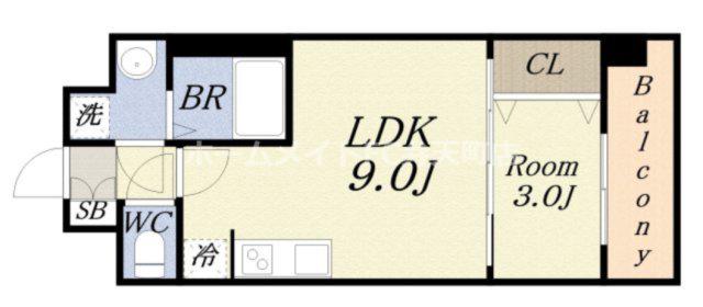 スプランディッド弁天町ウエスト(1LDK/2階)の間取り写真