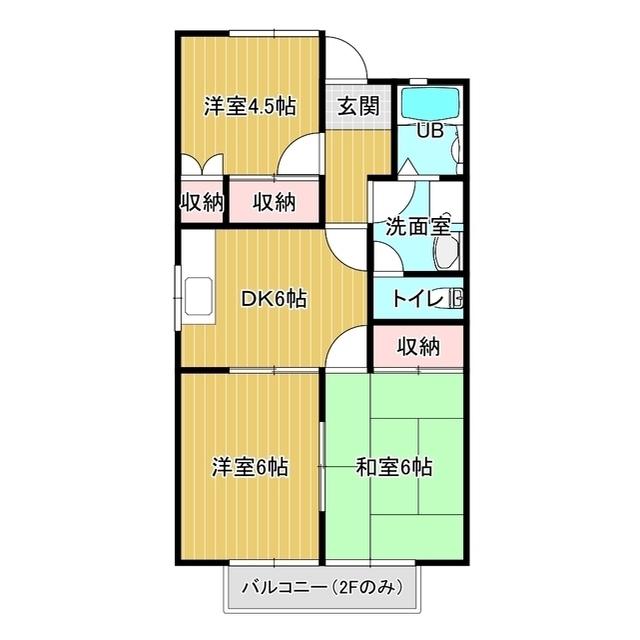 パークサイドS(3DK/1階)の間取り写真