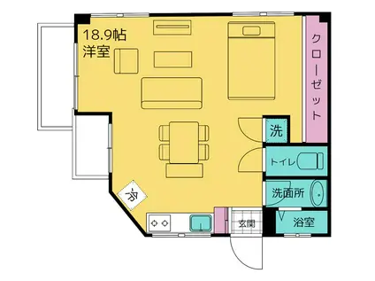 東江アパート(ワンルーム/3階)の間取り写真