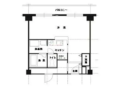 学園西カレッジハイツ(1K/5階)の間取り写真