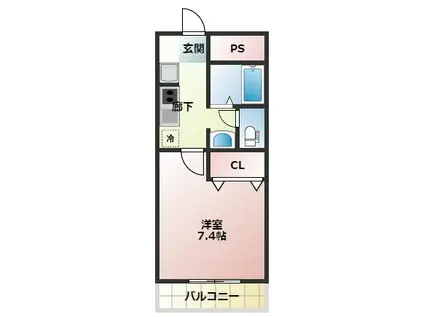 エルシオン(1K/1階)の間取り写真
