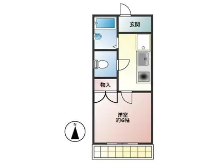 小杉フラワーハイツ(1K/1階)の間取り写真